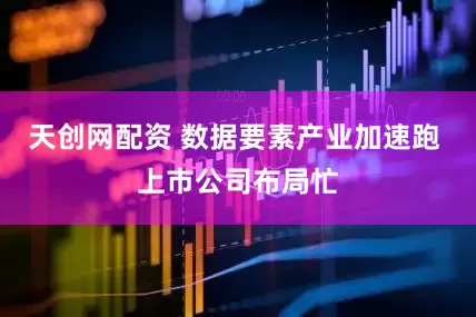 天创网配资 数据要素产业加速跑 上市公司布局忙